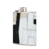 Flasques Peinture noire et blanche abstraite (Gauche)