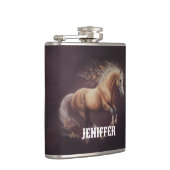 Flasques Peinture Pastel D'Un Cheval De Course (Droite)