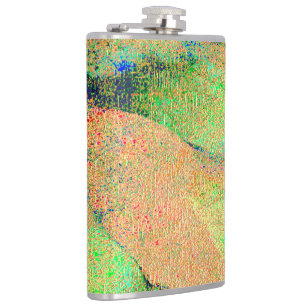 Flasques Peinture ridée de style cuir et vert orangé