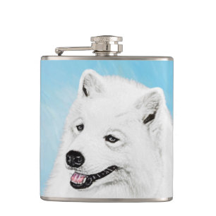 Flasques Peinture Samoyed - Cute Original Chien Art