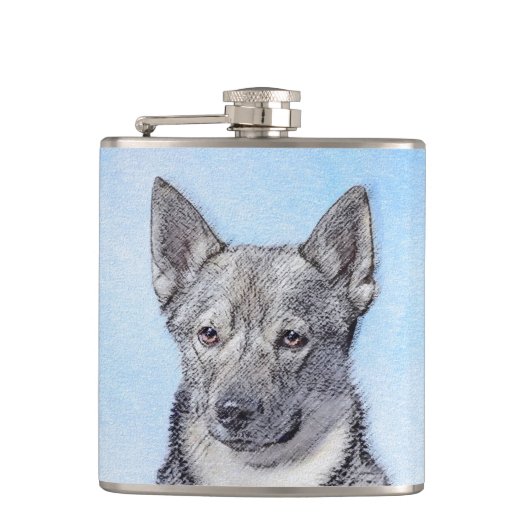 Flasques Peinture Suédoise Vallhund - Cute Original Chien A (Devant)