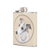 Flasques Peinture Whippet - Jolie art original chien (Gauche)