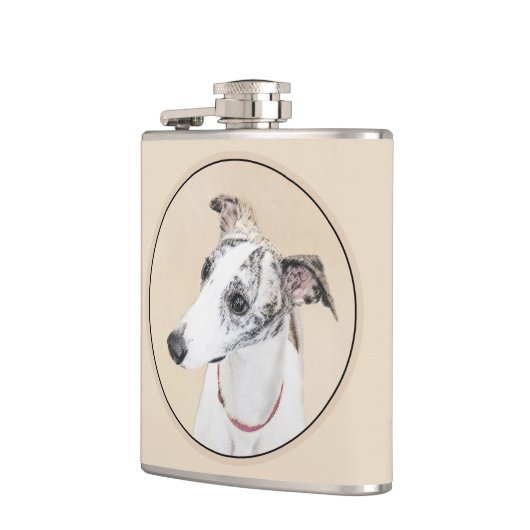 Flasques Peinture Whippet - Jolie art original chien (Gauche)