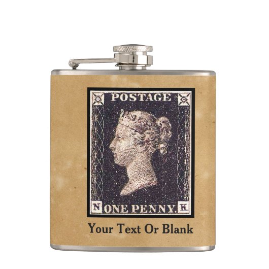 Flasques Penny Black Postage Timbre (Devant)