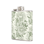 Flasques Peoné et papillons bloc impression, sauge vert et (Gauche)