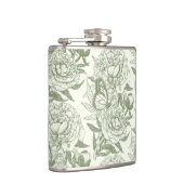 Flasques Peoné et papillons bloc impression, sauge vert et (Droite)