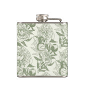 Flasques Peoné et papillons bloc impression, sauge vert et (Dos)