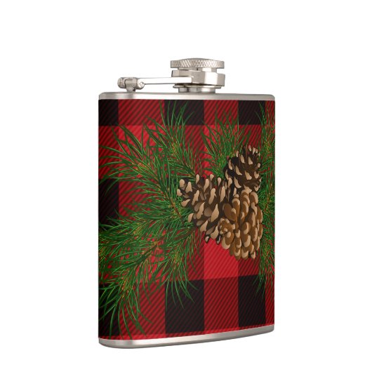Flasques Pépecone rustique classique rouge noir plaid (Droite)