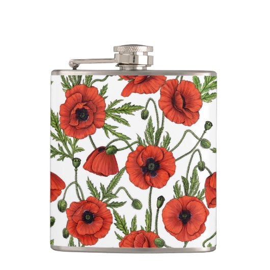 Flasques Pépites, rouge et vert sur blanc (Devant)
