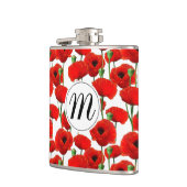 Flasques Pépites rouges Motif Floral & Monogramme (Gauche)