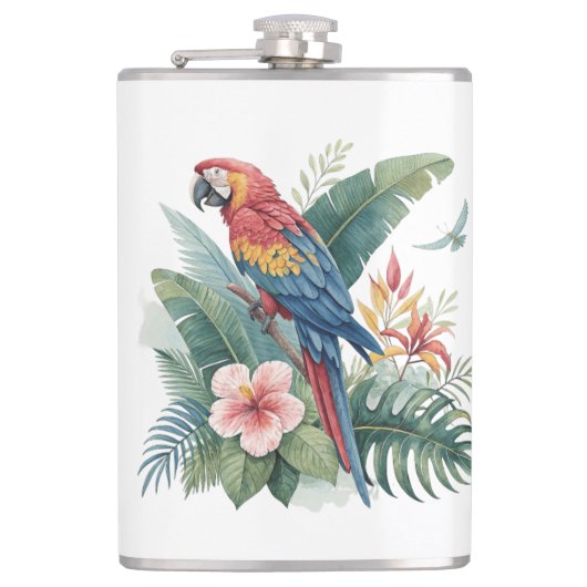 Flasques Perroquet avec fleurs (Devant)