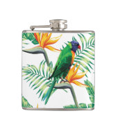 Flasques Perroquet Et Fleurs Violets Vert Et Orange (Devant)