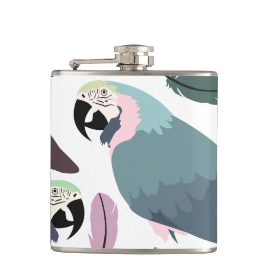 Flasques Perroquets modernes motif tropical (Devant)