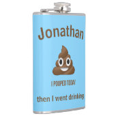 Flasques PersonaIizé Je Pooppé Aujourd'Hui Poo Emoji sur Bl (Droite)