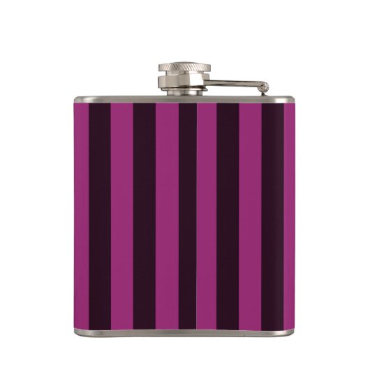 Flasques Personalisé KEEP CALM Votre Texte Fuchsia Stripes (Dos)