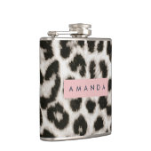 Flasques Personalized Bold Black & White Leopard Print  (Droite)