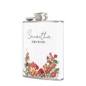 Flasques Personalized Bridesmaid Red Floral Wedding (Gauche)