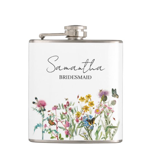 Flasques Personalized Bridesmaid Wildflowers Wedding (Devant)