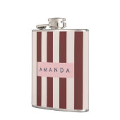 Flasques Personalized Burgundy & Ivory Stripe (Gauche)