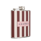 Flasques Personalized Burgundy & Ivory Stripe (Droite)