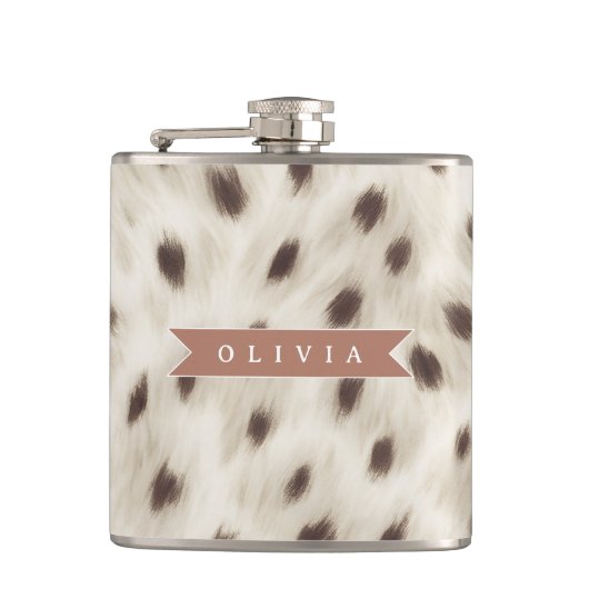 Flasques Personalized Chic Neutral Leopard Animal Print (Devant)