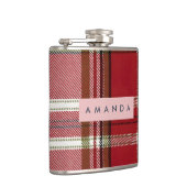 Flasques Personalized Classic Red and Olive Plaid  (Droite)