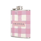 Flasques Personalized Cozy Pink Checkered Design (Gauche)