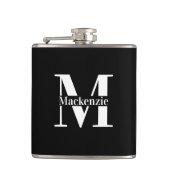 Flasques Personalized Custom Made Monogrammed Black (Devant)