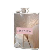 Flasques Personalized Elegant Neutral Ginkgo Leaves (Gauche)