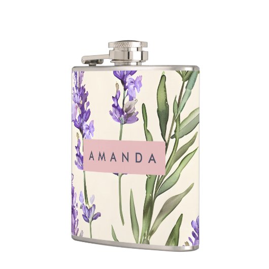 Flasques Personalized Elegant Watercolor Lavender (Gauche)