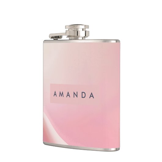 Flasques Personalized Gentle Pink Silk Wave Design (Gauche)