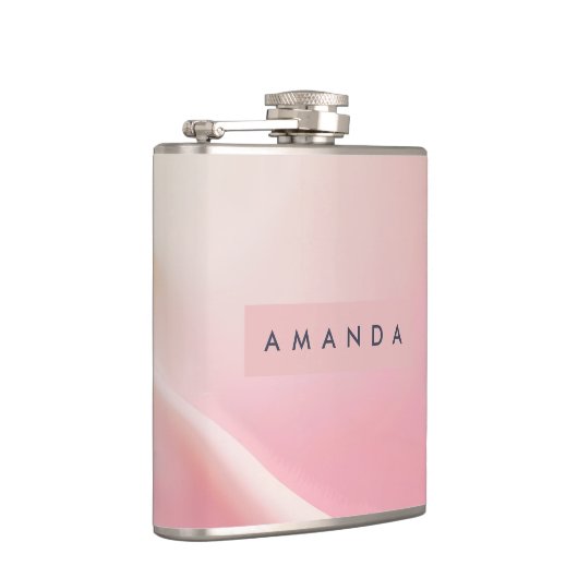 Flasques Personalized Gentle Pink Silk Wave Design (Droite)