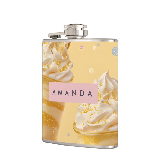 Flasques Personalized Golden Caramel Swirl Milkshake (Gauche)