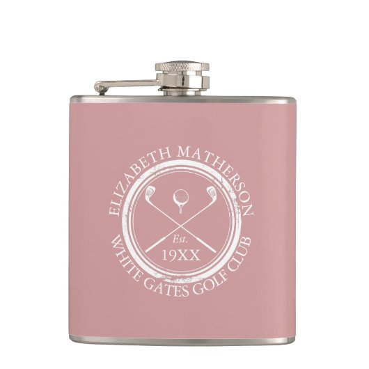 Flasques Personalized Golf Club Name Dusty Rose Pink (Devant)