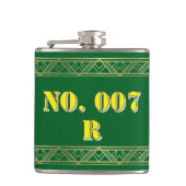 Flasques Personalized Green & Gold Art Deco Custom Text Vin (Devant)