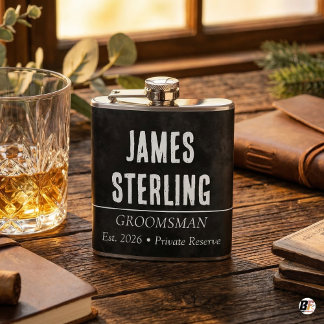 Flasques Personalized Groomsman Black Chalkboard Custom Nam