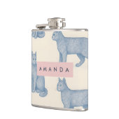 Flasques Personalized Minimalist Blue Cat Pattern (Gauche)