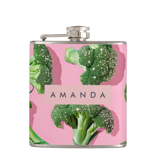 Flasques Personalized Pastel Sparkle Green Broccoli  (Devant)