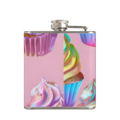 Flasques Personalized Rainbow Pastel Cupcake with Glitter (Dos)