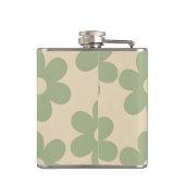 Flasques Personalized Retro Sage Green Daisy Flower (Dos)