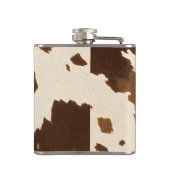 Flasques Personalized Rustic Brown Cowhide Print (Dos)