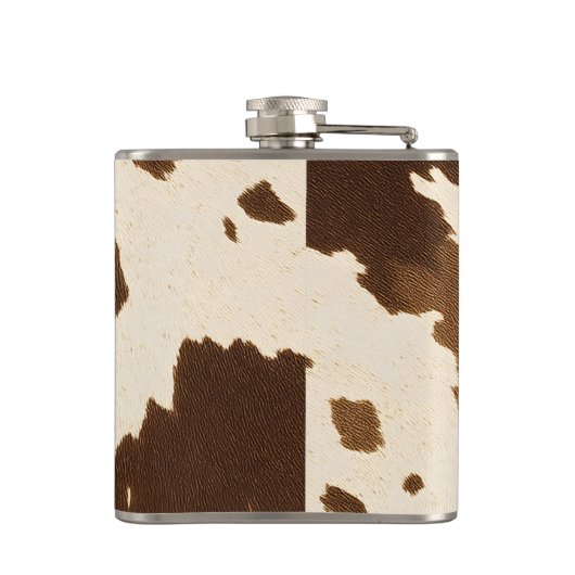 Flasques Personalized Rustic Brown Cowhide Print (Dos)