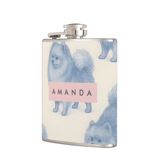 Flasques Personalized Soft and Cute Pomeranian Pattern (Gauche)