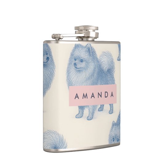 Flasques Personalized Soft and Cute Pomeranian Pattern (Droite)