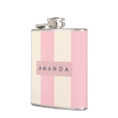 Flasques Personalized Soft Pink and Cream Stripe (Gauche)