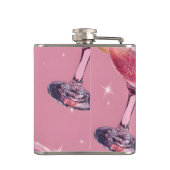 Flasques Personalized Sparkle Glam Pink Cocktail  (Dos)