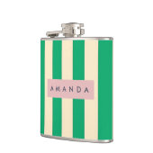 Flasques Personalized Vintage Green and Cream Stripe (Gauche)