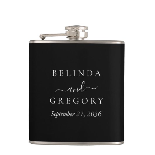 Flasques Personalized Wedding Gifts Black White  (Devant)