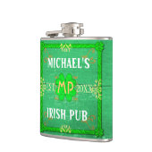 Flasques Personnalisable votre vert irlandais nommé de Pub (Gauche)