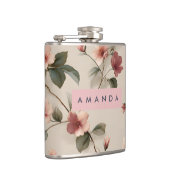 Flasques Personnalisé Élégant Blush Floral Style Vin (Droite)